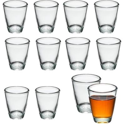 Shotgläser 12 Stück Schnapsgläser 3CL/30ML Party Likörgläser Dicke Basis