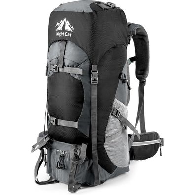 Night Cat 70L Trekkingrucksack Herren Damen Schwarz Wanderrucksack