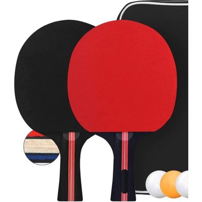 Tischtennisschläger Set mit 2 Schläger und 3 Bälle in Tasche Ping Pong Set