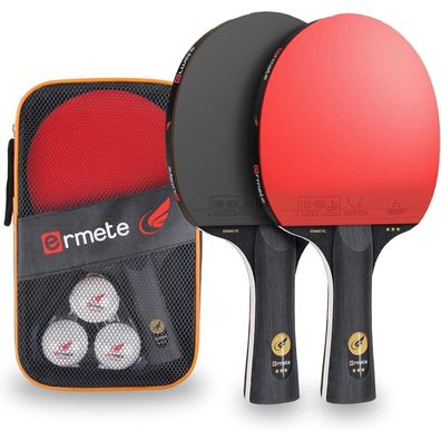 Tischtennis Set 2 Profi Schläger 3 Bälle Tragetasche Ping Pang neu