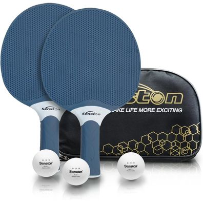 Senston Tischtennisschläger Set mit 3 Bällen und Tasche