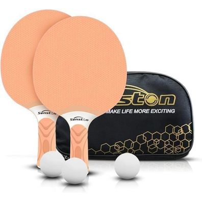 Senston Tischtennisschläger Set + 3 Bälle + Aufbewahrungstasche