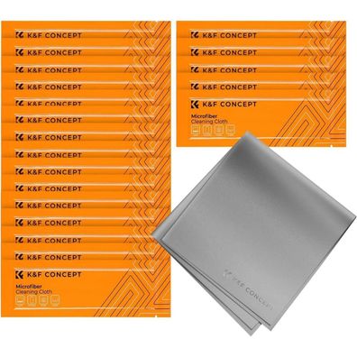 20x K&F Concept Mikrofaser Reinigungstücher 15x15cm Vakuumverpackt Grau
