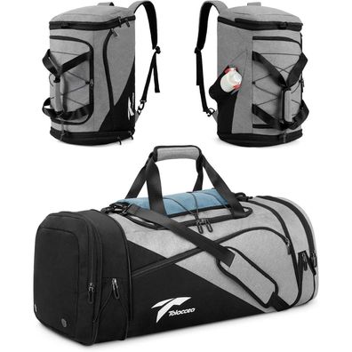 Sporttasche Rucksack 45-63L für Herren Damen, Erweiterbar mit Schuhfach