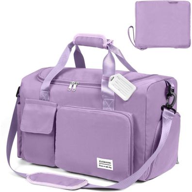 Flintronic 36L Faltbare Reisetasche Gepäck Weekender Wasserdicht Lila