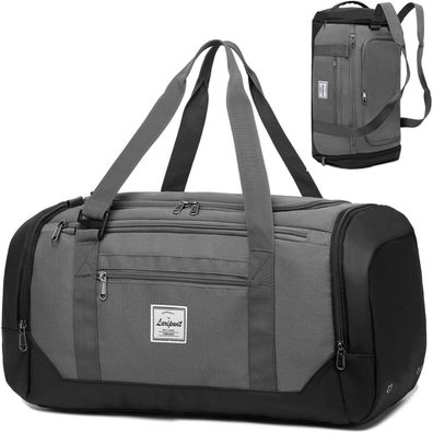 Laripwit Sporttasche Herren 40L Rucksack Reisetasche Wasserdicht Grau