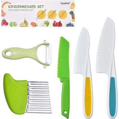 5-teiliges Kindermesser Set für Obst und Gemüse | Sicherheits-Küchenmesser für