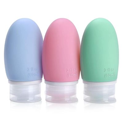 3er Set Silikon Reiseflaschen 60ml Auslaufsicher BPA-frei TSA-geprüft