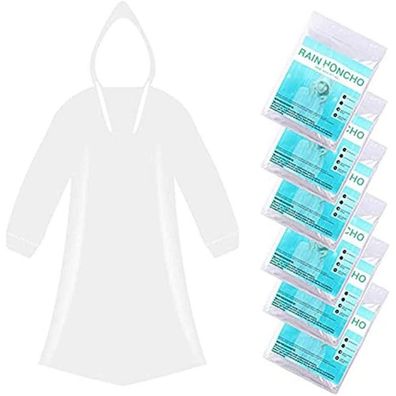 Regenponcho Einweg Regencape Festival Camping 6 Stück für Damen und Herren