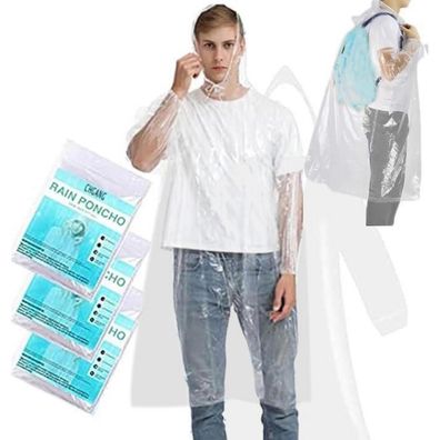 Regenponcho Einweg 3er Set Festival Camping Wandern