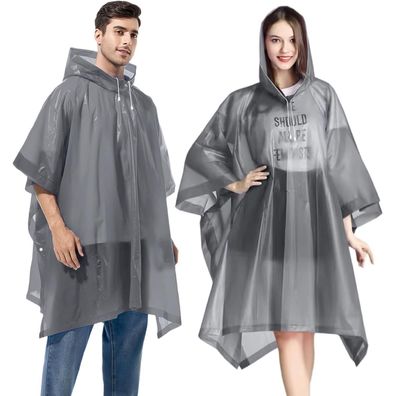 Wiederverwendbarer Regenponcho mit Kapuze für