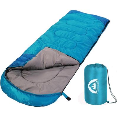 Swtmerry Schlafsack 3-4 Jahreszeiten warm leicht wandern campen Himmelblau