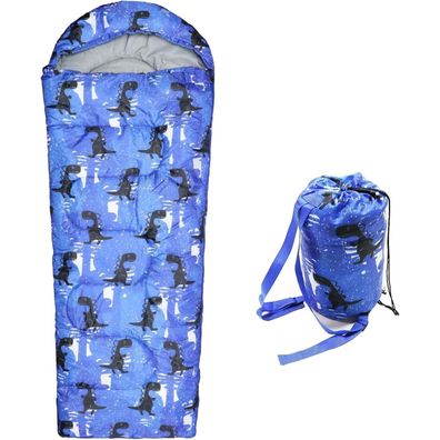 Kinder Camping Schlafsack 3 Jahreszeiten Tragetasche blau