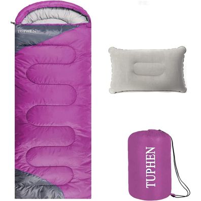 Ultraleichter Camping Schlafsack 3-4 Jahreszeiten wasserdicht Violett-grau