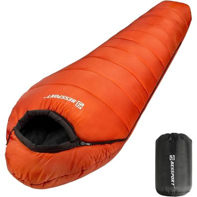 Bessport Schlafsack -10 ? Mumienschlafsack Winter Camping Outdoor - rot
