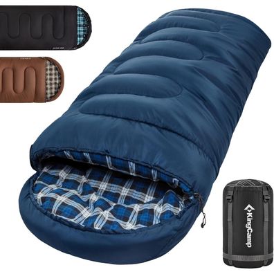 KingCamp Outdoor Schlafsack Decke 3-4 Jahreszeiten 300g/400g Füllung - NavyL