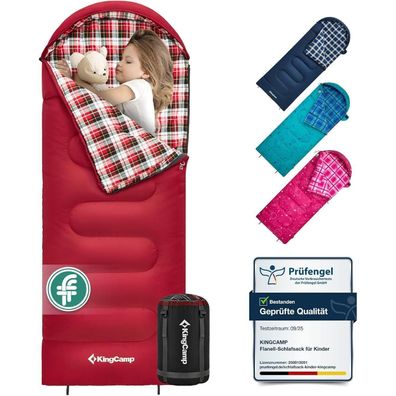 KingCamp Kinderschlafsack 3-4 Jahreszeiten 170x70cm Camping Winter Trekking Rot