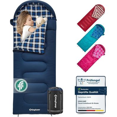 KingCamp Kinderschlafsack Winter Deckenschlafsack 170x70 cm 7°C Navy
