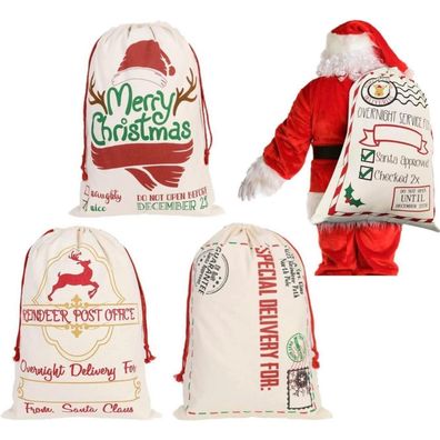 Weihnachtsgeschenktüten Santa Sack Canvas Tasche 3 Stile 70x50cm