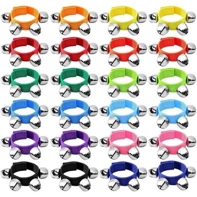 24 Stück Armband Jingle Bells Handgelenkglocken 12 Farben Musikalische