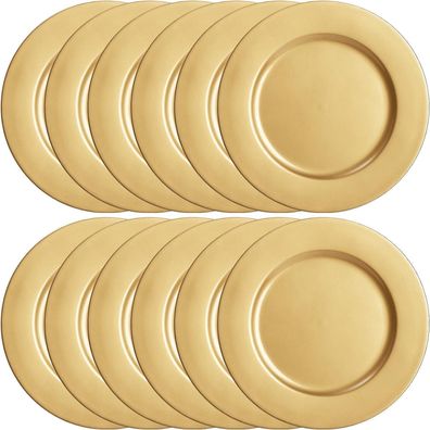 Goldene Platzteller 12 Stück 33CM Weihnachten Party Deko