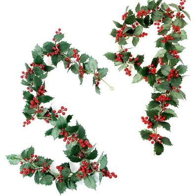 Weihnachts Beeren Girlande Tannenzapfen Rote Beeren 2m Kamin Deko