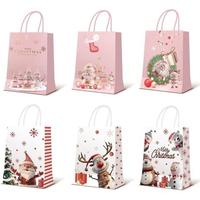 24 Edwinene Weihnachts-Kraft Geschenktüten 3D Weihnachtspapier Süßigkeiten-Tüten
