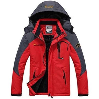 Herren Winter Skijacke Fleece Gefüttert Outdoor Softshelljacke M Rot
