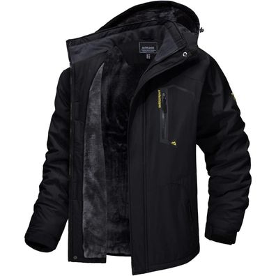 Herren Winter Skijacke Fleece Gefüttert Softshelljacke Wasserdicht Atmungsaktiv