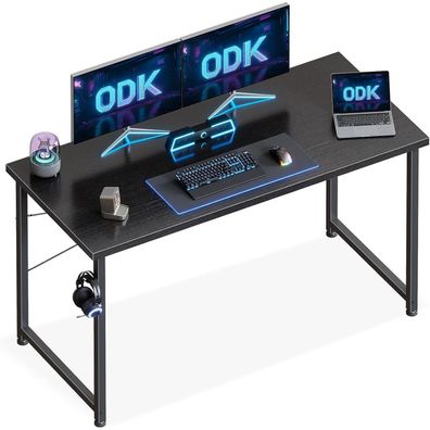 ODK Schreibtisch Schwarz 120x50x74cm Bürotisch mit Stauraum & Kopfhörerhalter