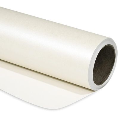 Weißes Perlglanz Geschenkpapier - 43.2 cm x 10 m - Hochzeit Geburtstag