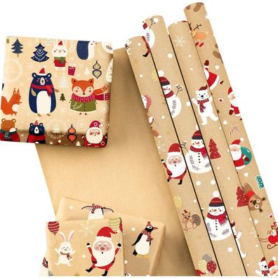 Weihnachtskraft Geschenkpapierblatt Weihnachtselement Kollektion 6 Blätter