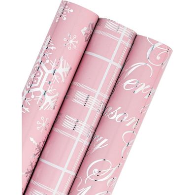 Weihnachts-Geschenkpapierrolle Mini-Rolle 3 Rollen 43,2 cm x 305 m pro Rolle