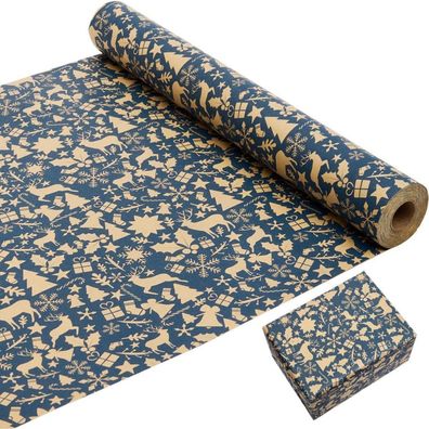 Weihnachtsgeschenkpapierrolle 43 cm × 20 m Kraftpapier verschiedene