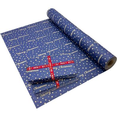 43 cm x 15 m Weihnachts-Geschenkpapierrolle mit Sternen - Festliche Dekoration