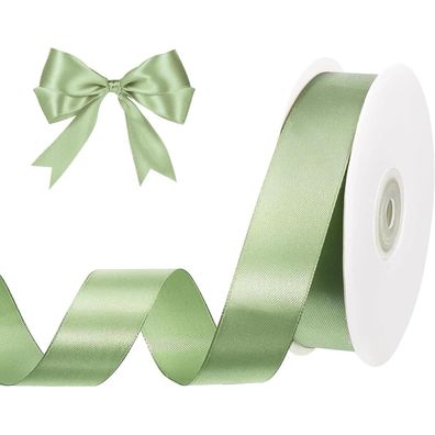 Schleifenband Grün Satinband 25 mm Geschenkband Hochzeit Deko 45m Eukalyptus