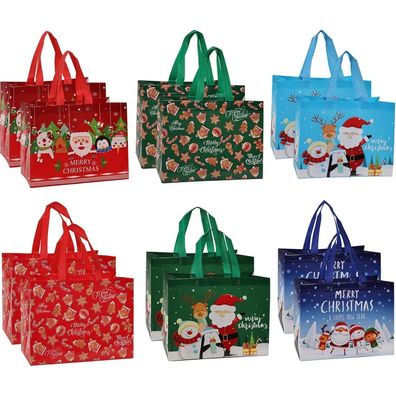 12pcs Weihnachten Geschenk Tote Taschen in 6 Designs, 32x25x17cm