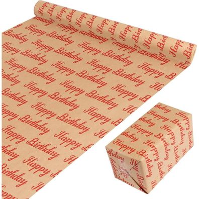 VEYLIN Geschenkpapier Rolle Geburtstag Kraftpapier 43x10m Kindergarten Recycling