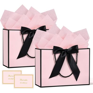 Geschenktüten mit Henkel - 2 Geschenktasche + 2 Grußkarten + 4 Sydney Paper