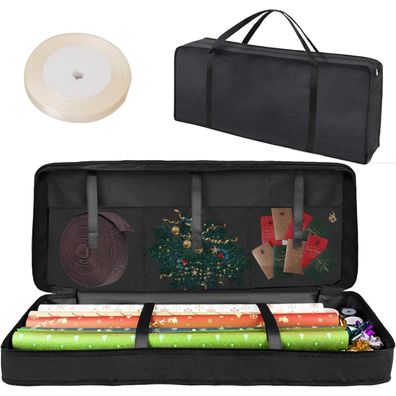 Schwarze Geschenkpapier-Aufbewahrung 600D Oxford Organizer 82x35x14cm