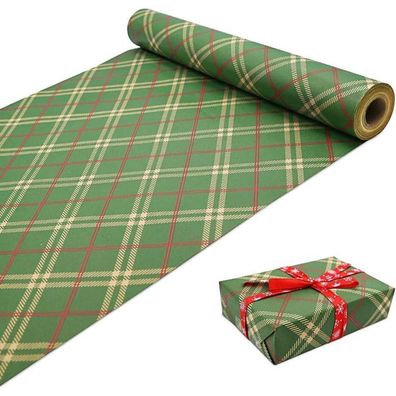 Weihnachts Geschenkpapier 43cm x 15M Rollen Kraft Verpackung Recycelbar