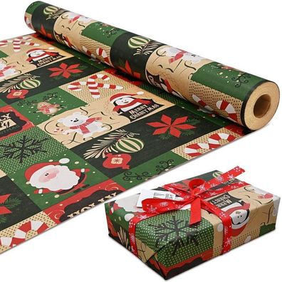 DOJoykey Weihnachtsgeschenkpapier 43cm x 15M Rollenpaket Multicolor2