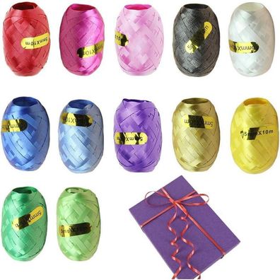 12 Rollen Ringelband Bunt Geschenkband 10m Hochzeit Party Deko Florist 12 Farben