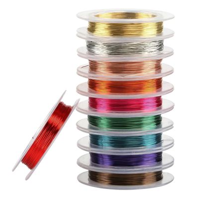 Naler 0,3 mm Kupferdraht Set 10 Farben Basteldraht Schmuckdraht 10 Stück