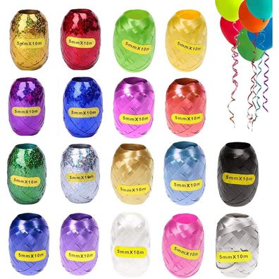 18 Rollen Buntes Ringelband Geschenkband 10m Basteln Deko Hochzeit Geburtstag