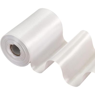 Toniful Satinband 10cm breit weiß Hochzeit Auto Zeremonie 10x22m White