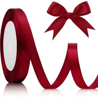 Geschenkband Satinband 10mm 22m Weinrot Weihnachten Hochzeit Geburtstag