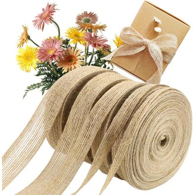 5 Rollen FYSL Juteband Vintage Geschenkband Hochzeit Deko DIY Basteln
