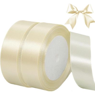 Geschenkband Creme Beige 44m Satinband Stoff Hochzeit Taufe Deko