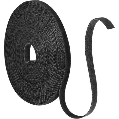 15m Klett Kabelbinder Wiederverschließbar Schwarz 10mm Klettband
